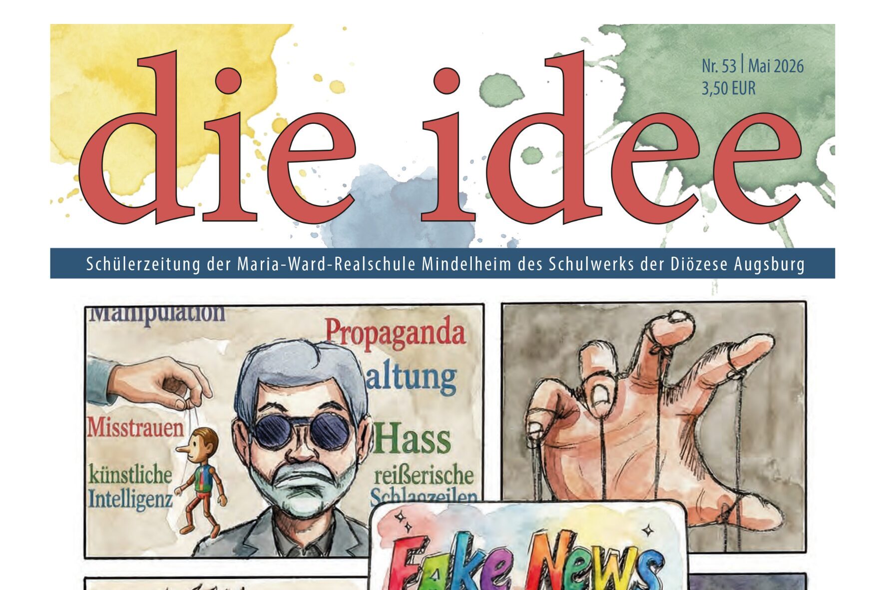 Titelblatt die idee zu Fake News, Maria-Ward-Realschule Mindelheim